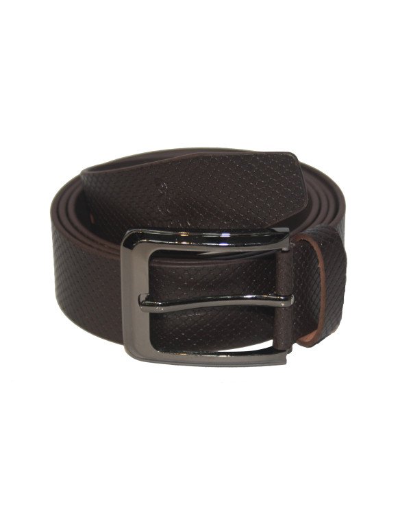 Genuine NDM Leather Brown Belt Steel Pin Buckle 